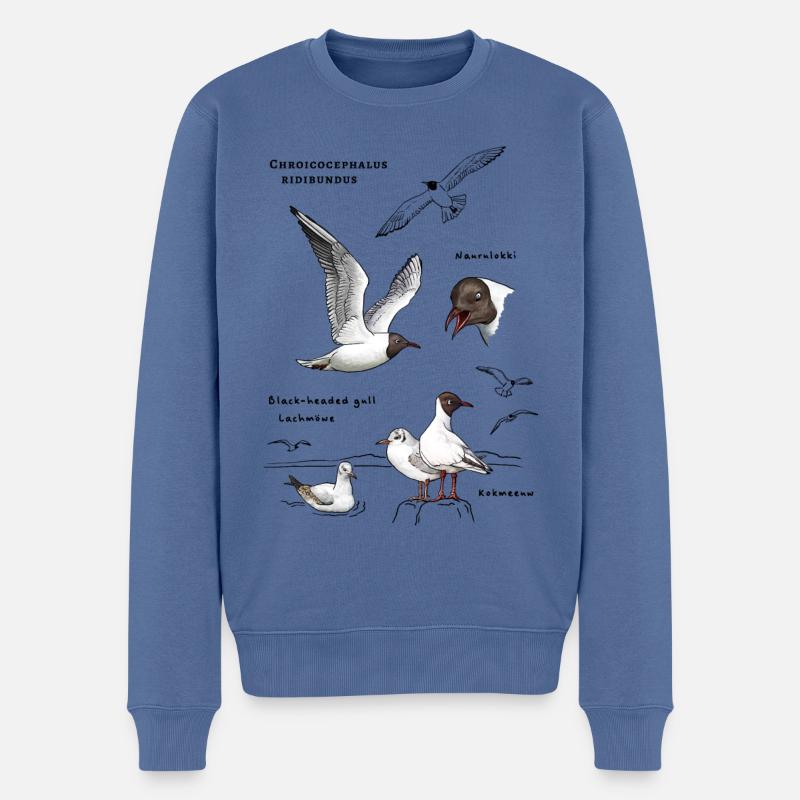 Lachmöwen - Männer Premium Bio Pullover - Taubenblau