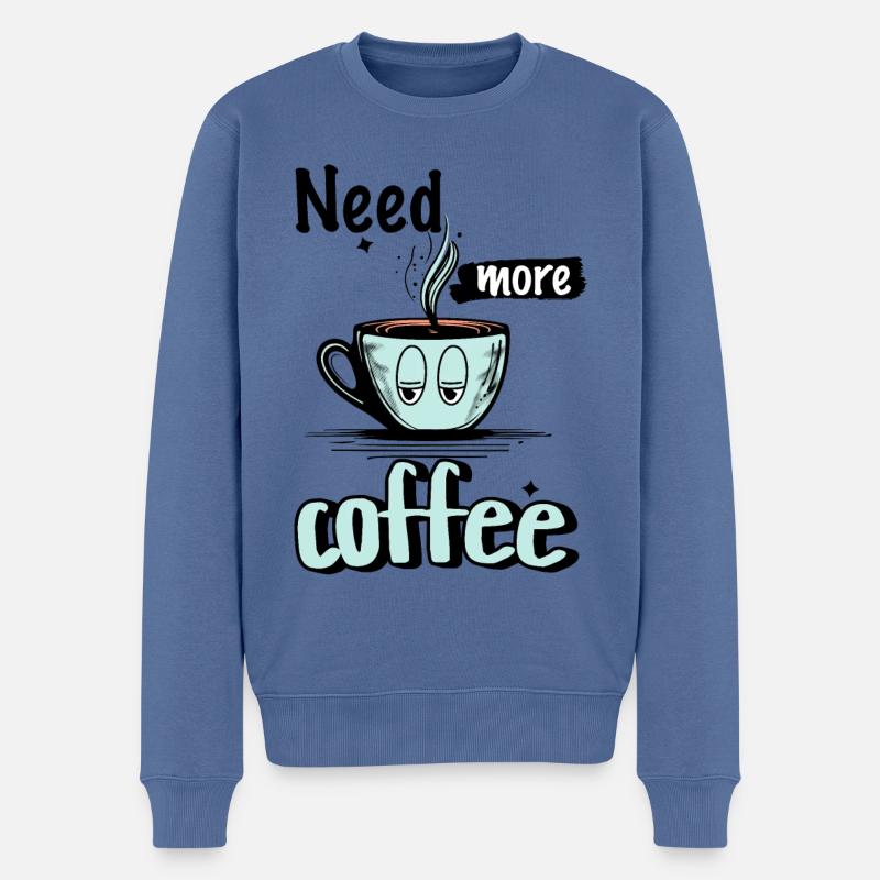 Coffee - Männer Premium Bio Pullover - Taubenblau