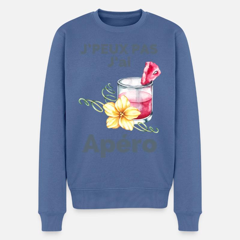 J'Peux pas j'ai apéro - Pull Premium bio Homme - bleu pigeon
