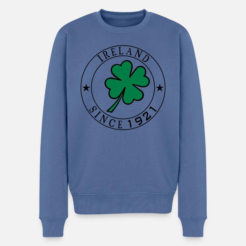 Ireland Shamrock - Männer Premium Bio Pullover - Taubenblau