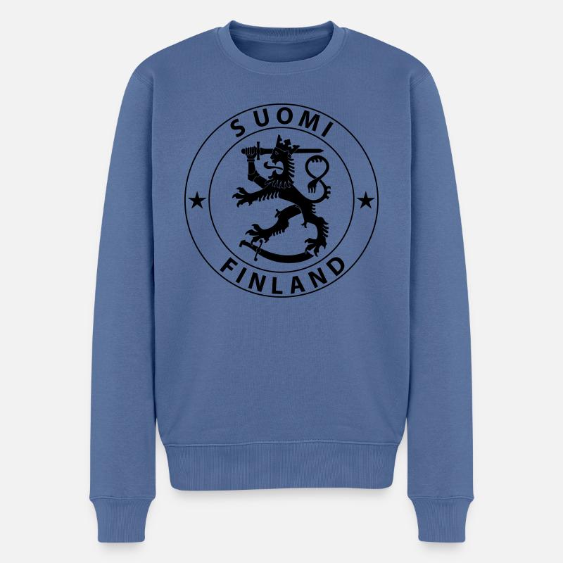 Finland - Männer Premium Bio Pullover - Taubenblau