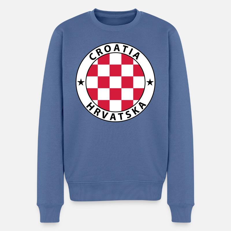 Croatia - Männer Premium Bio Pullover - Taubenblau