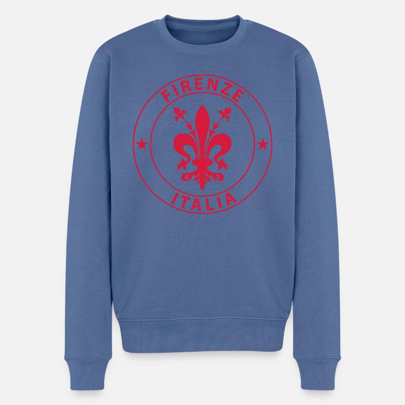 Firenze - Männer Premium Bio Pullover - Taubenblau