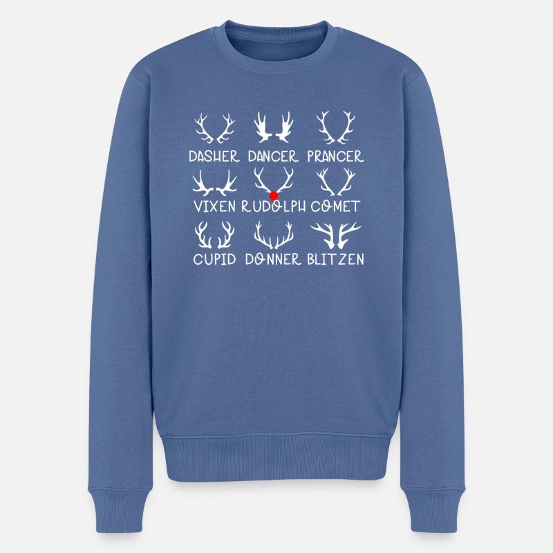 Christmas | Santas Reindeers | Rudolph - Männer Premium Bio Pullover - Taubenblau