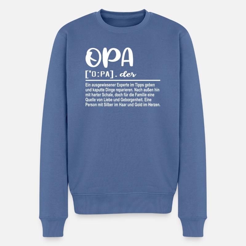 Definition Opa - Männer Premium Bio Pullover - Taubenblau