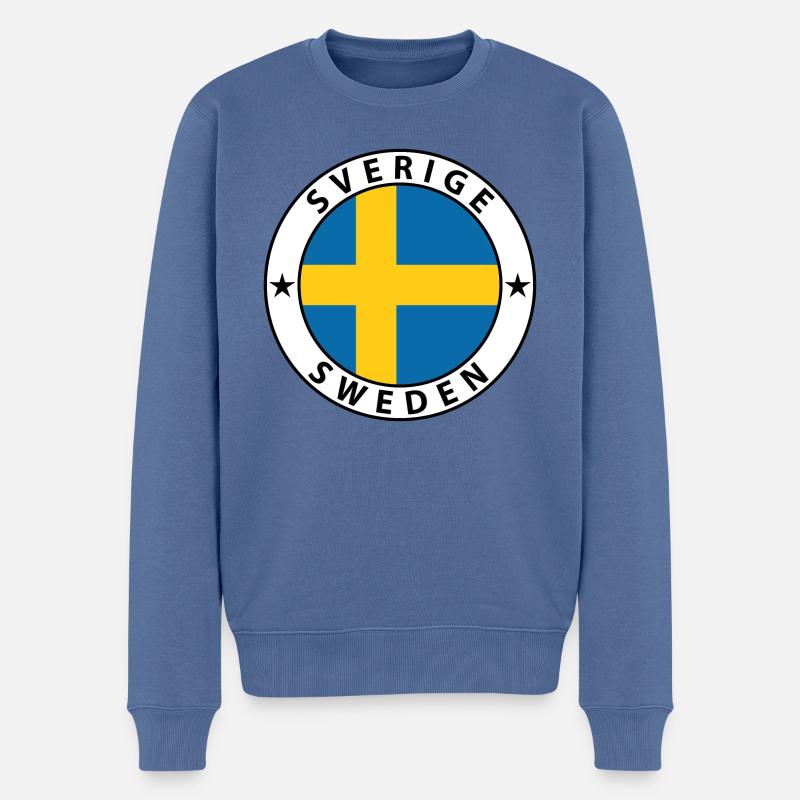 Schweden - Männer Premium Bio Pullover - Taubenblau