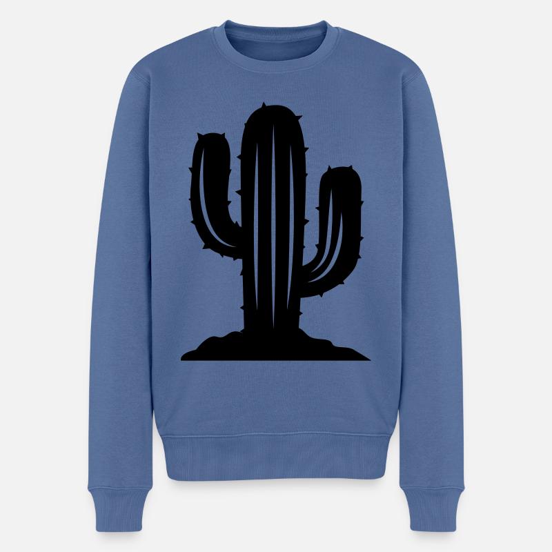 Symbole de cactus - Pull Premium bio Homme - bleu pigeon
