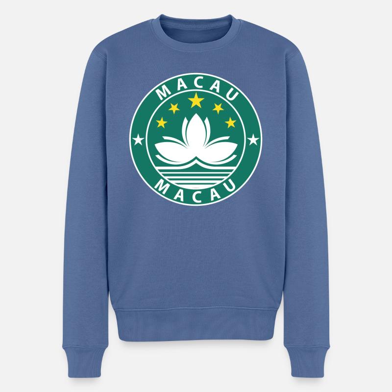 Macao - Pull Premium bio Homme - bleu pigeon