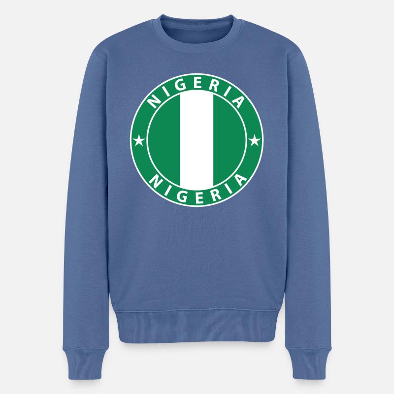 Nigeria - Männer Premium Bio Pullover - Taubenblau