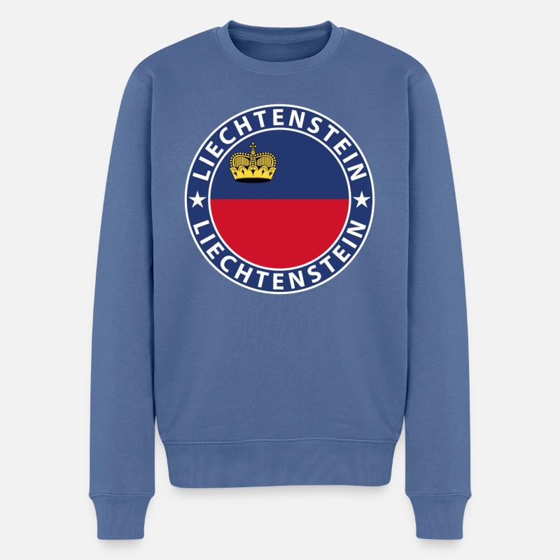 Liechtenstein - Männer Premium Bio Pullover - Taubenblau