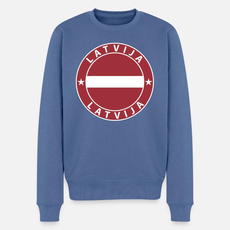 Lettland - Männer Premium Bio Pullover - Taubenblau