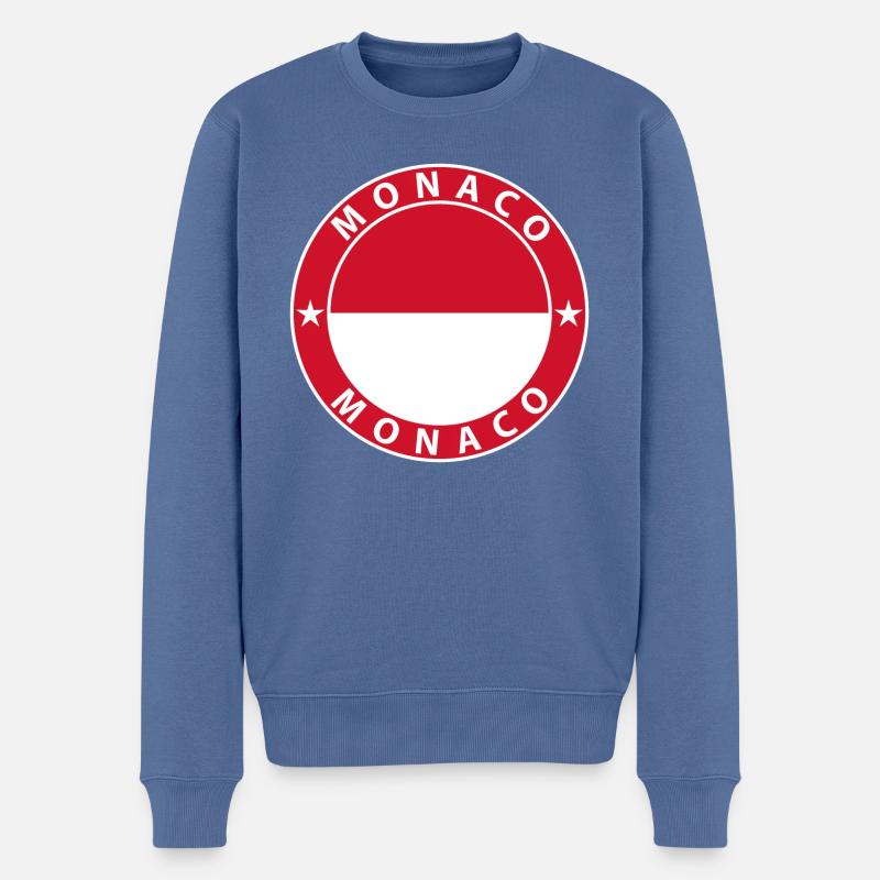 Monaco - Männer Premium Bio Pullover - Taubenblau