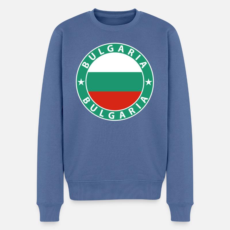Bulgarien - Männer Premium Bio Pullover - Taubenblau