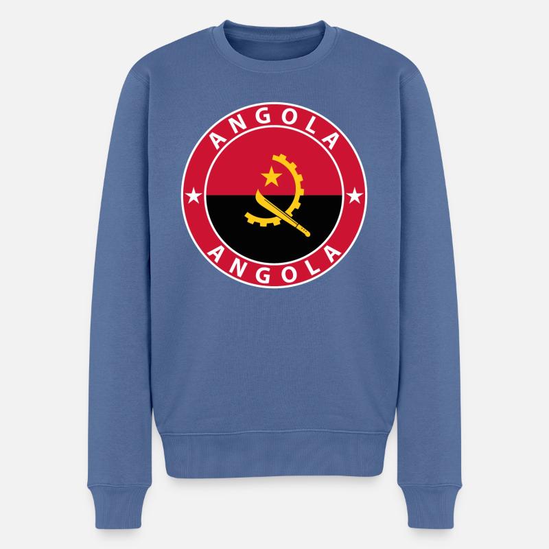 Angola - Männer Premium Bio Pullover - Taubenblau