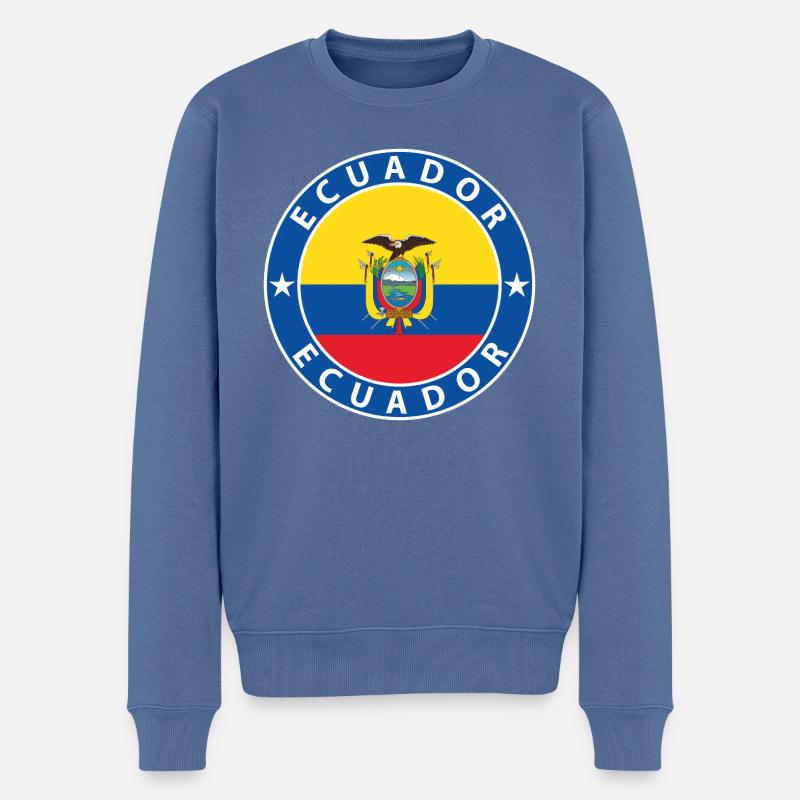 Ecuador - Männer Premium Bio Pullover - Taubenblau