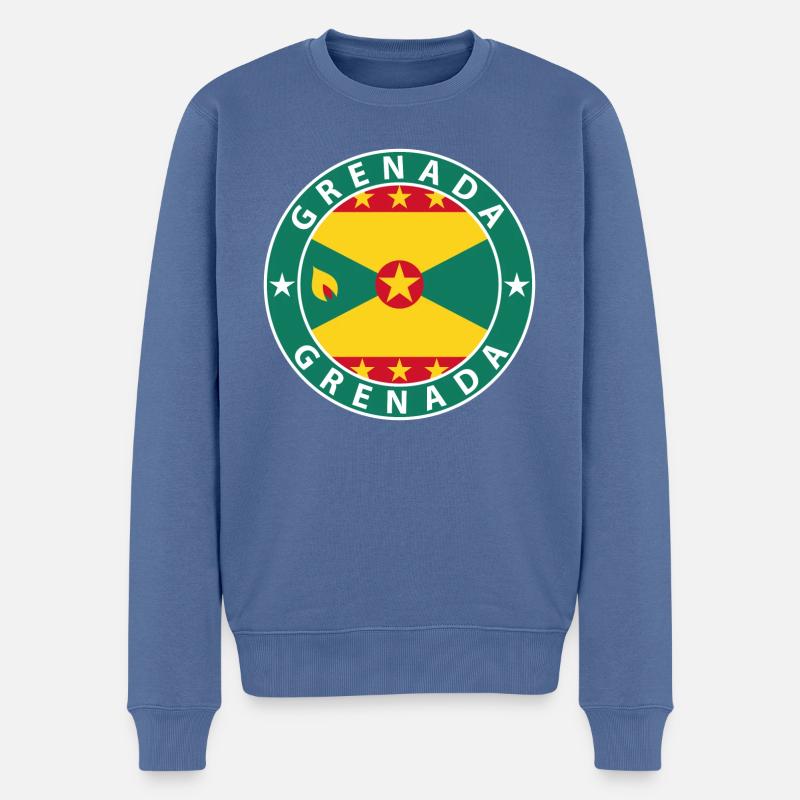 Grenada - Männer Premium Bio Pullover - Taubenblau