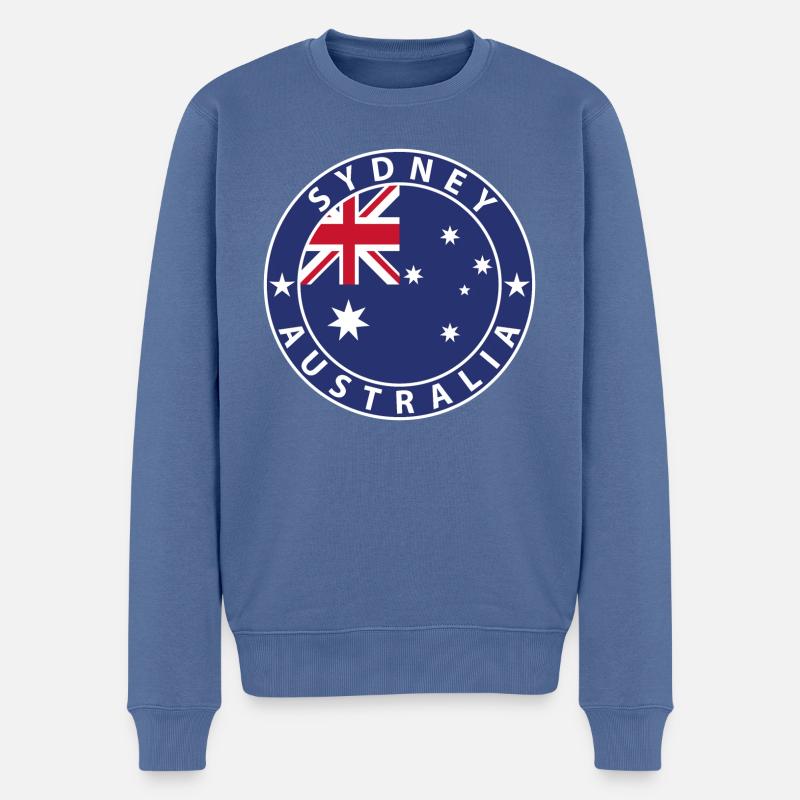 Sydney - Männer Premium Bio Pullover - Taubenblau