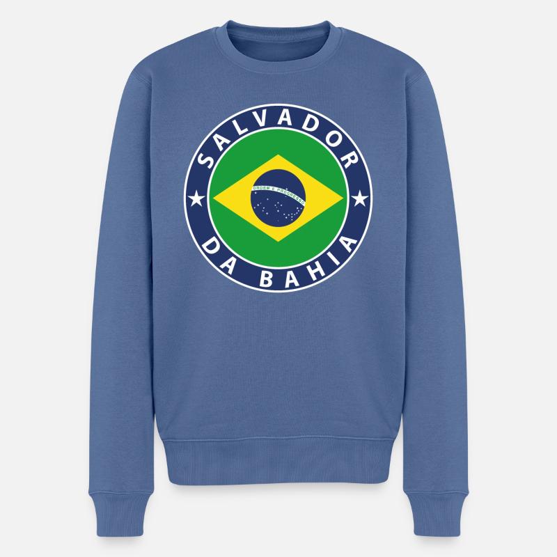 Salvador - Männer Premium Bio Pullover - Taubenblau
