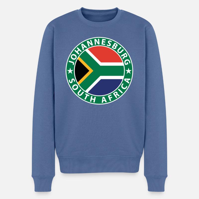 Johannesburg - Männer Premium Bio Pullover - Taubenblau