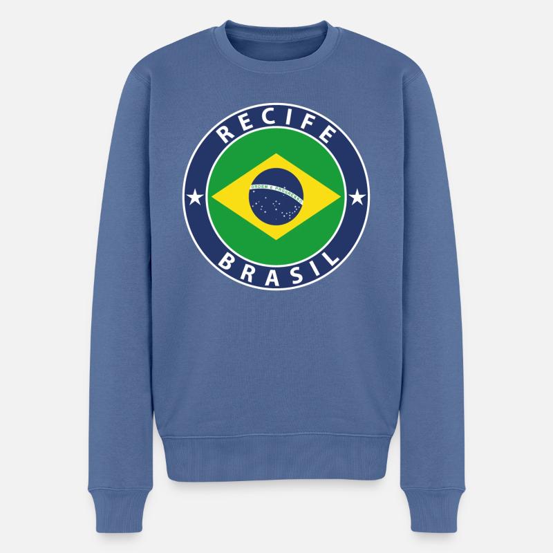 Recife - Pull Premium bio Homme - bleu pigeon