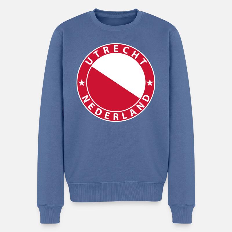 Utrecht - Pull Premium bio Homme - bleu pigeon