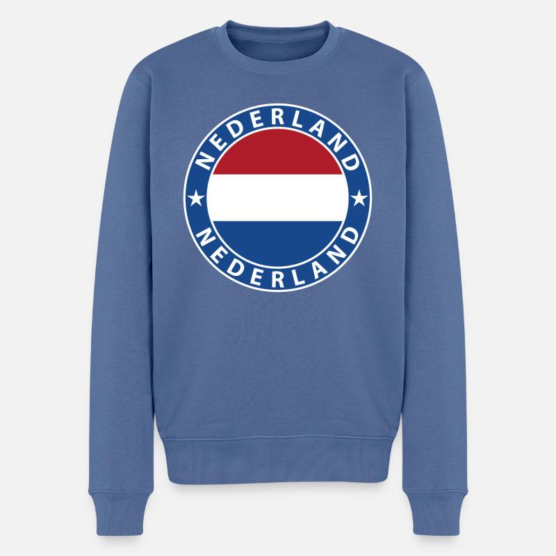 Nederland - Männer Premium Bio Pullover - Taubenblau