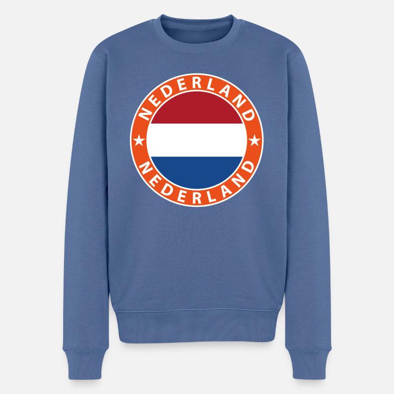 Niederlande - Männer Premium Bio Pullover - Taubenblau