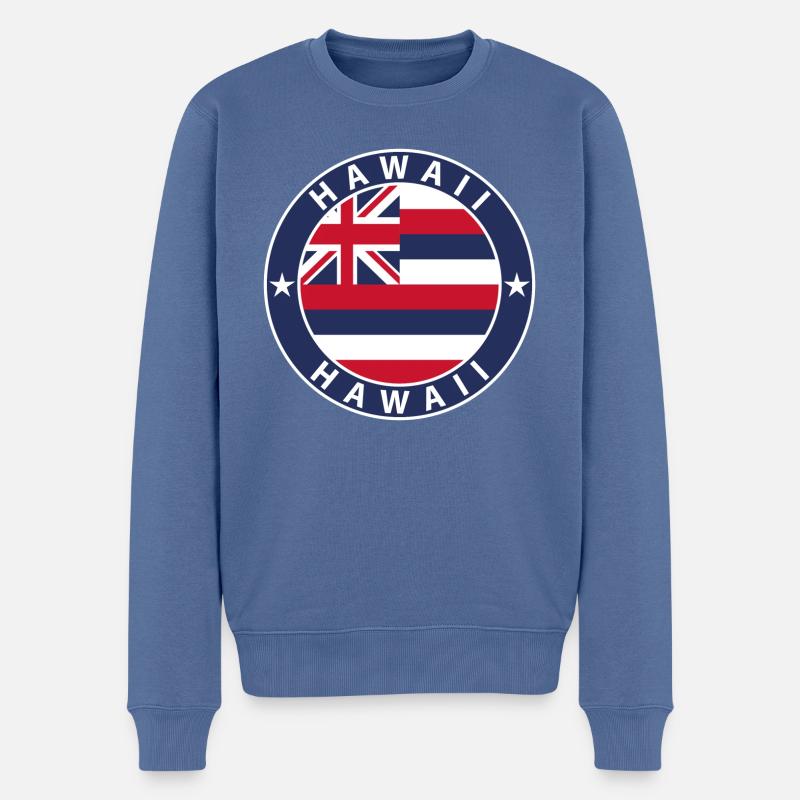 Hawaii - Männer Premium Bio Pullover - Taubenblau