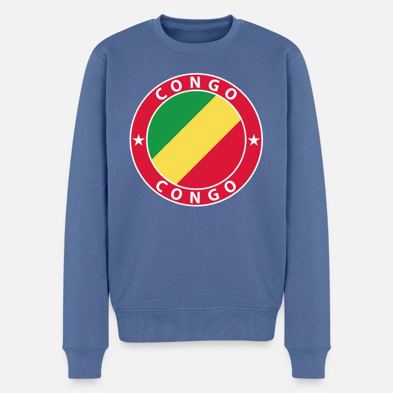 Congo - Männer Premium Bio Pullover - Taubenblau