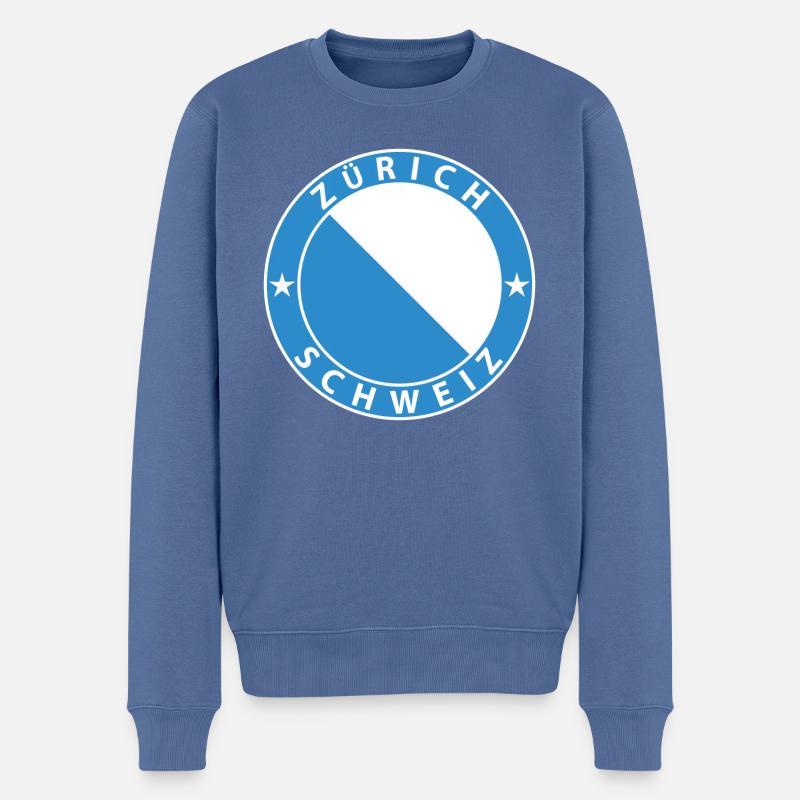 Zürich - Männer Premium Bio Pullover - Taubenblau