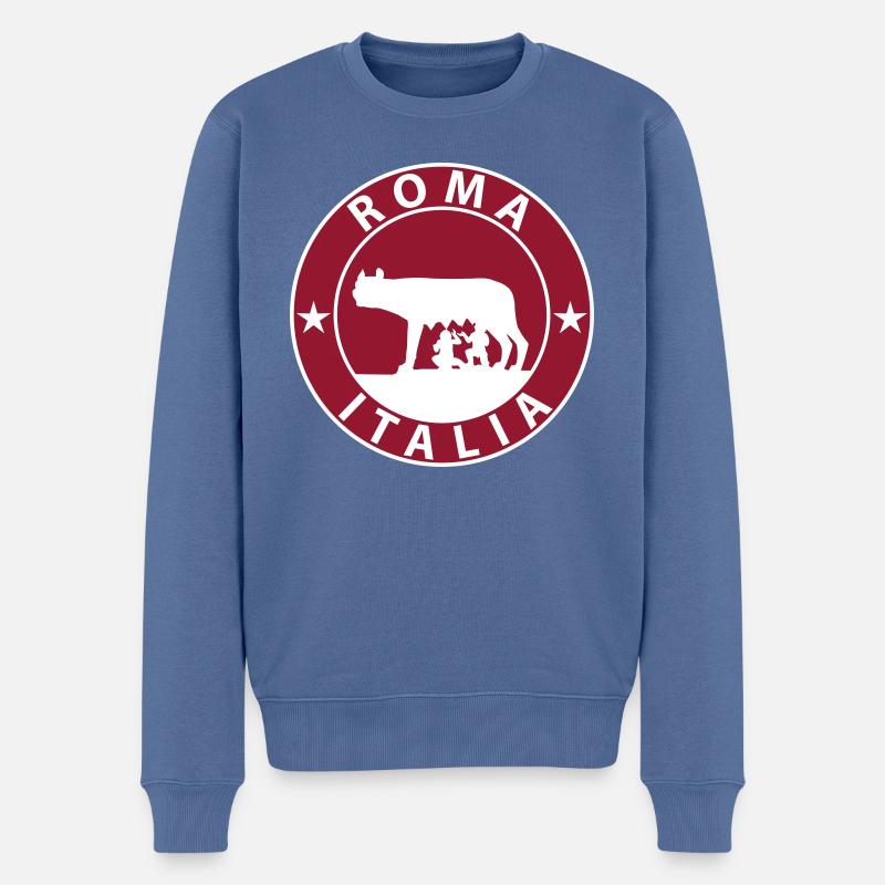 Rom - Männer Premium Bio Pullover - Taubenblau