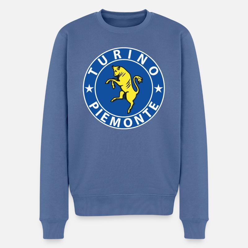 Turin - Männer Premium Bio Pullover - Taubenblau
