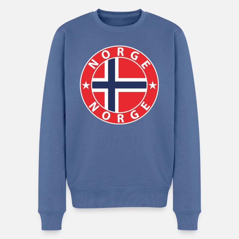 Norwegen - Männer Premium Bio Pullover - Taubenblau