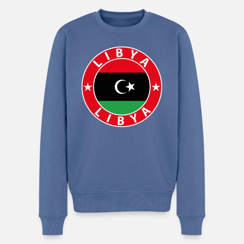 Libye - Pull Premium bio Homme - bleu pigeon