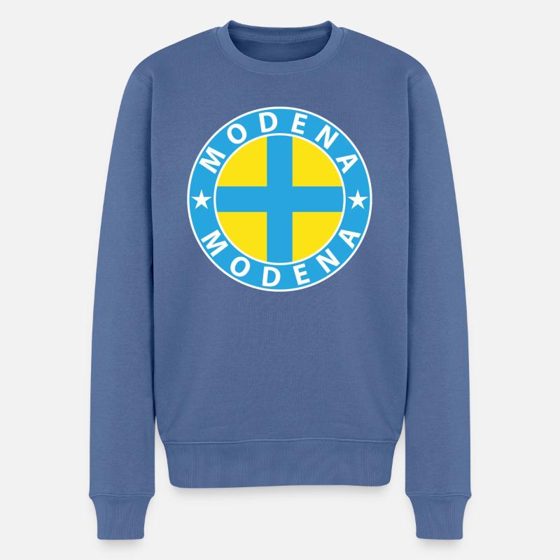 Modena - Männer Premium Bio Pullover - Taubenblau