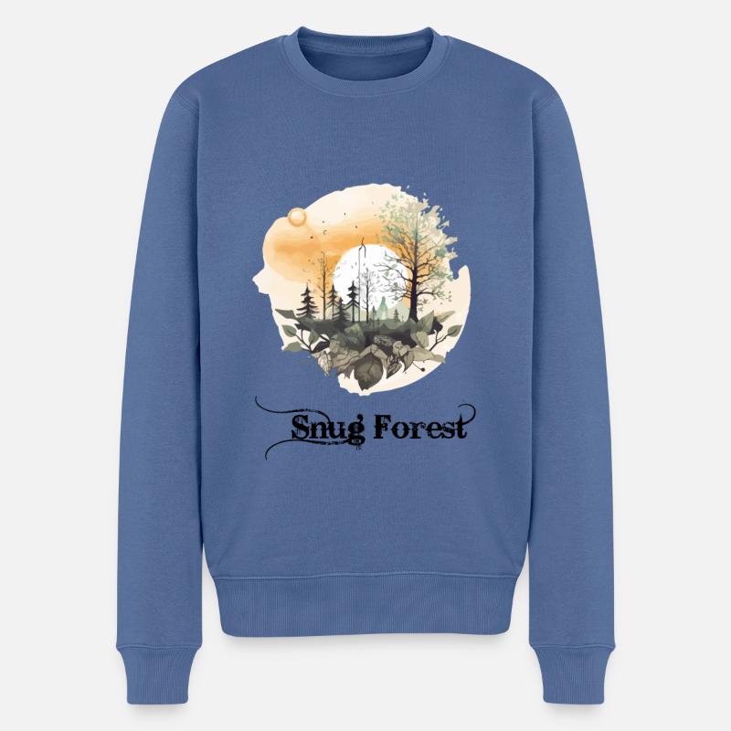 Cocooning-Wald - Männer Premium Bio Pullover - Taubenblau