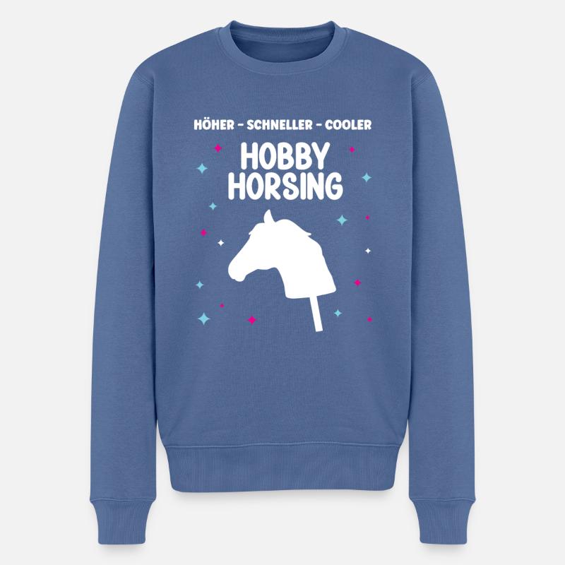Hobby Horse Steckenpferde Reiter Hobby Horsing - Männer Premium Bio Pullover - Taubenblau