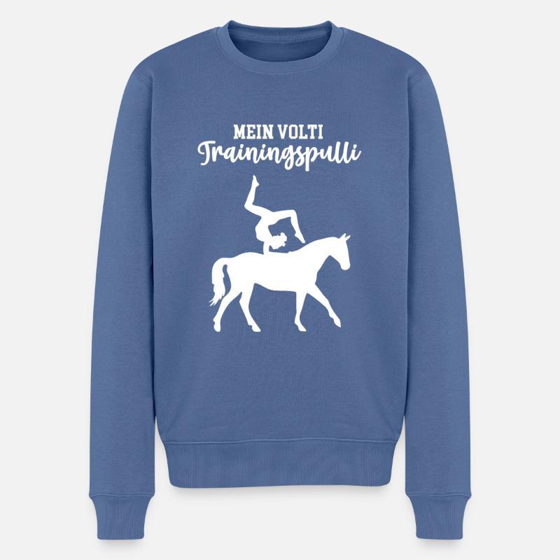 Voltigier Outfit Volti Trainingspulli Voltigieren - Männer Premium Bio Pullover - Taubenblau