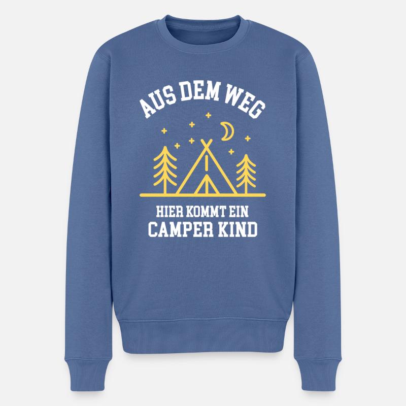 Camping Aus Dem Weg Hier Kommt Ein Camper Kind - Männer Premium Bio Pullover - Taubenblau