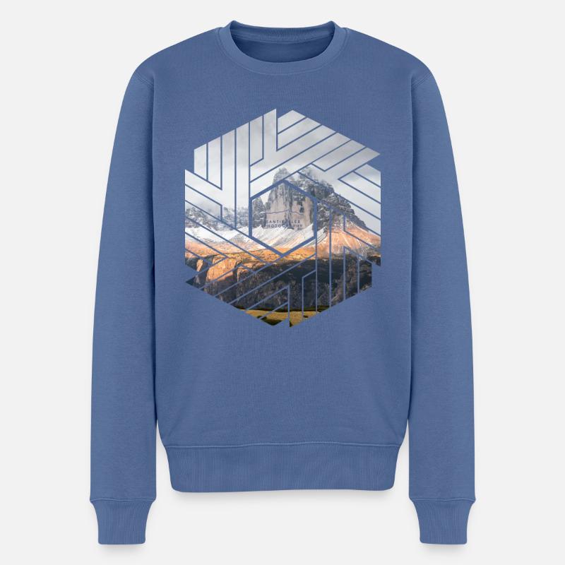 Hexagone des Dolomites des Trois-Pics - Pull Premium bio Homme - bleu pigeon