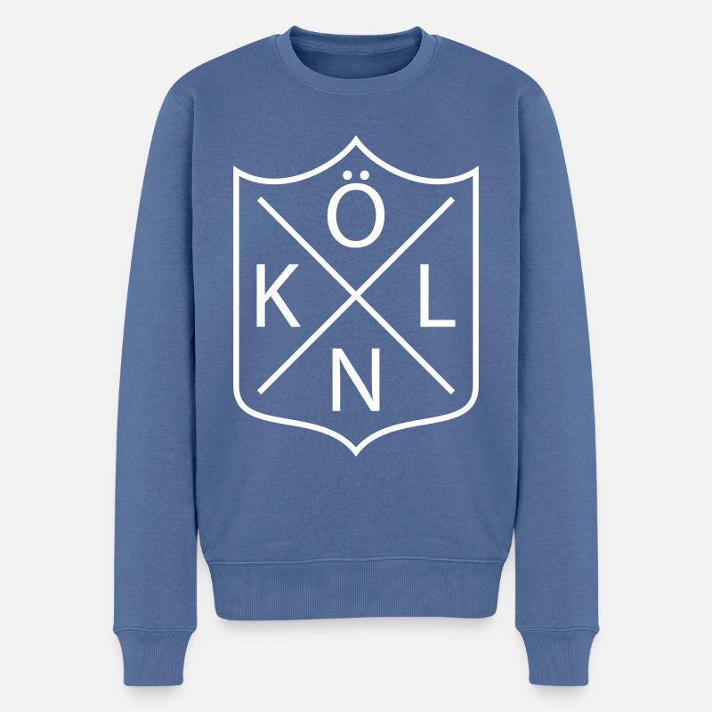 Cologne - Pull Premium bio Homme - bleu pigeon