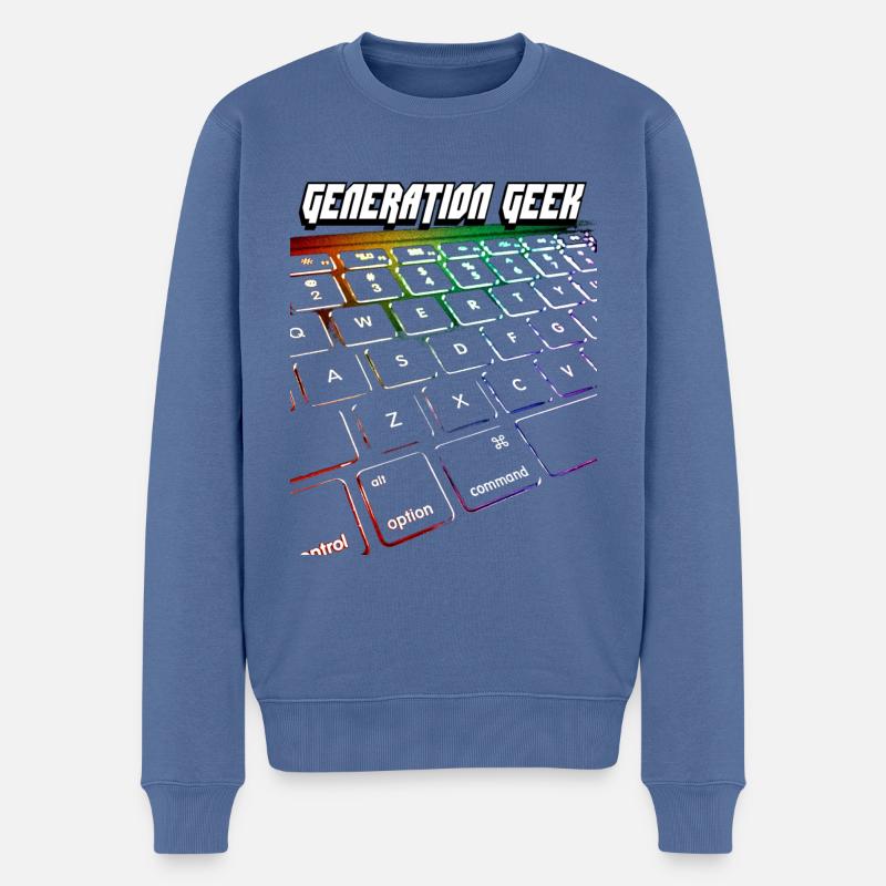 GENERATION GEEK - Männer Premium Bio Pullover - Taubenblau