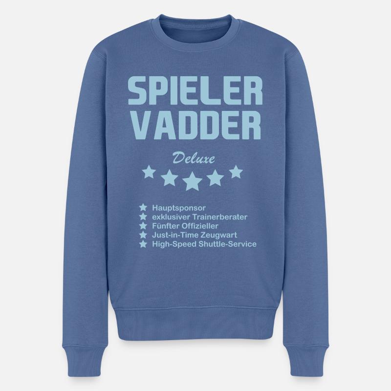 Spieler Vadder deluxe - Männer Premium Bio Pullover - Taubenblau