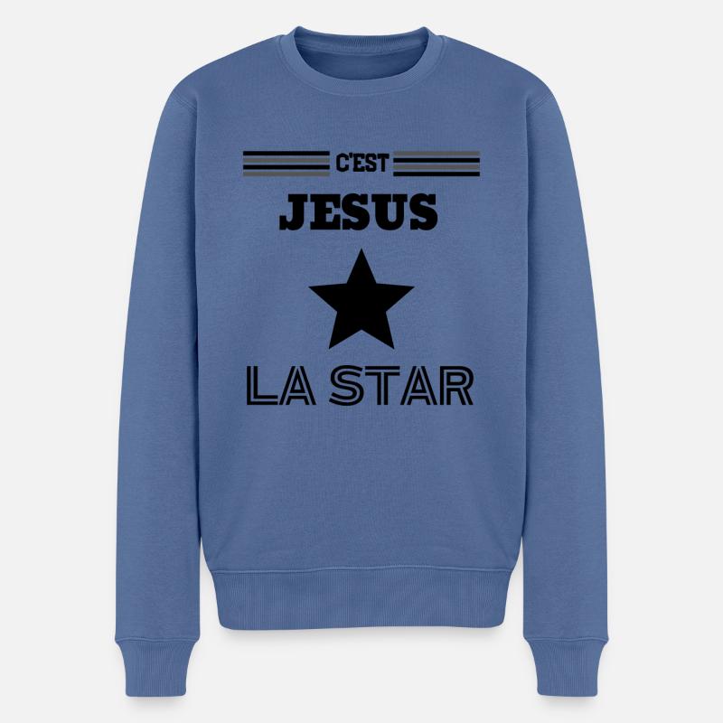 C'est Jésus la star - Pull Premium bio Homme - bleu pigeon