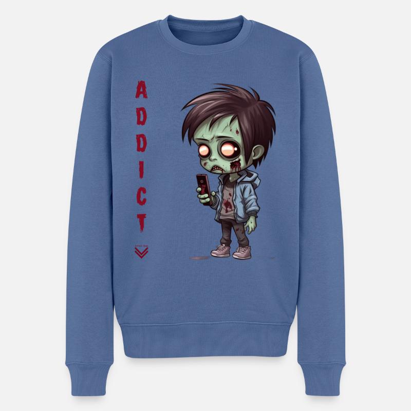 Handyholiker - Männer Premium Bio Pullover - Taubenblau