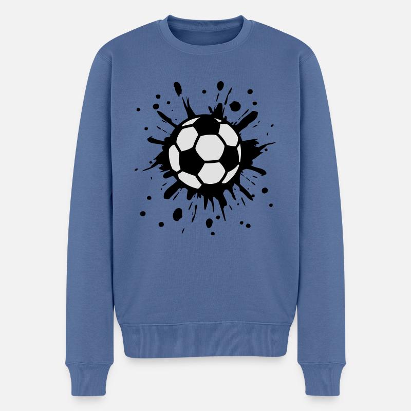 Football, Splash, Soccer, Splatter, - Pull Premium bio Homme - bleu pigeon