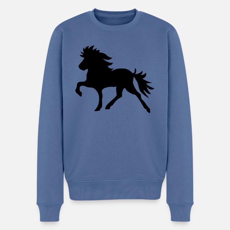Cheval islandais - Pull Premium bio Homme - bleu pigeon