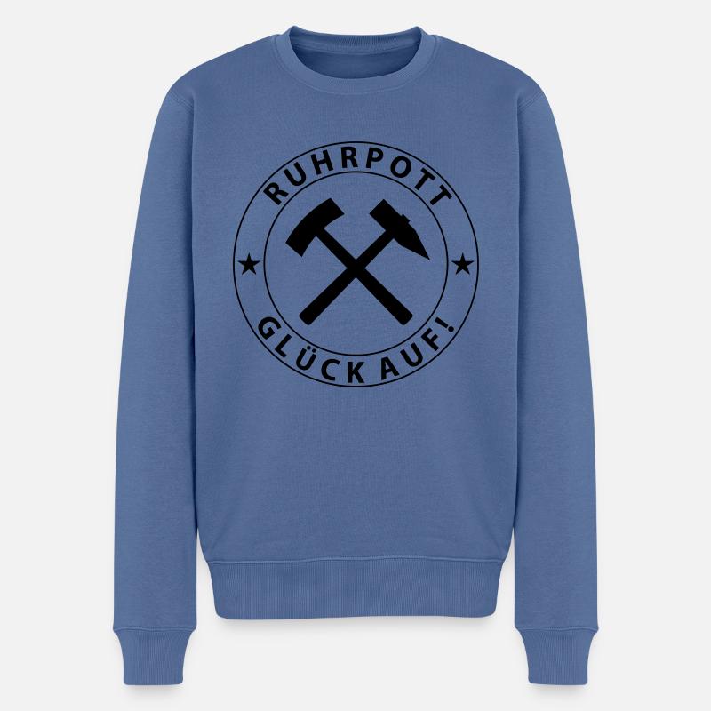 Ruhrpott Design - Pull Premium bio Homme - bleu pigeon