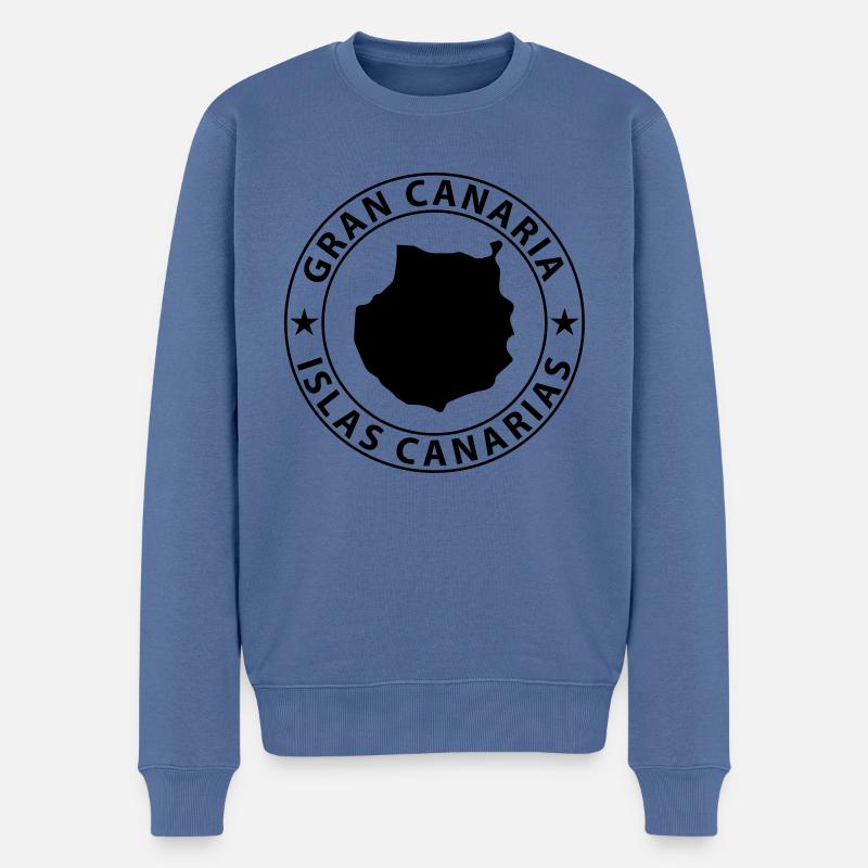 Gran Canaria - Männer Premium Bio Pullover - Taubenblau
