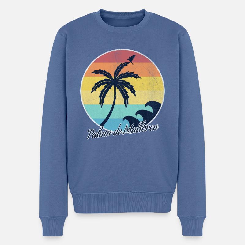 Palma de Mallorca - Männer Premium Bio Pullover - Taubenblau